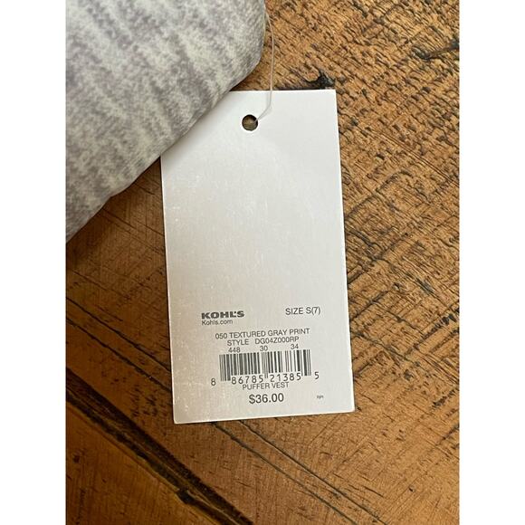 NWT Girls SO Heathered Gray Puffer Vest Pockets Winter Zip Up Size 7 - Picture 4 of 4